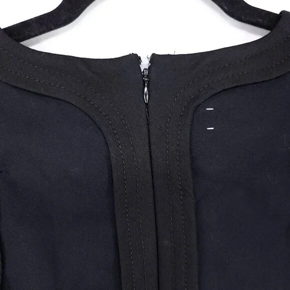 Marni 100% Wool Shift Dress 40 Made In Italy Sleeveless Peplum Black - Picture 9 of 12